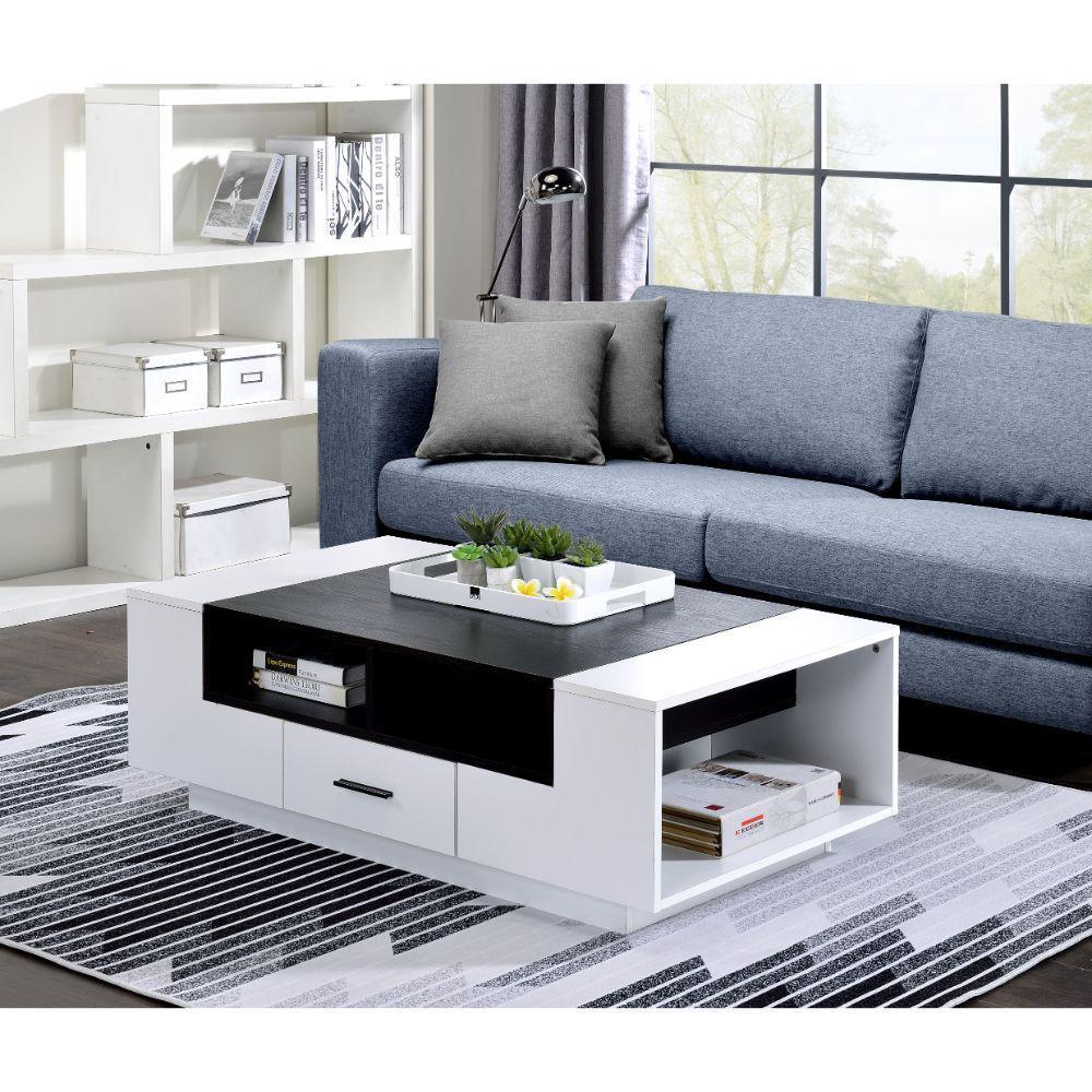 ACME Armour Coffee Table, White & Black FredCo