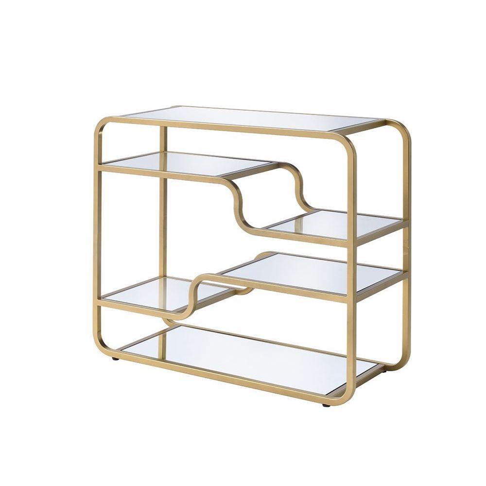 ACME Astrid Sofa Table, Gold & Mirror FredCo
