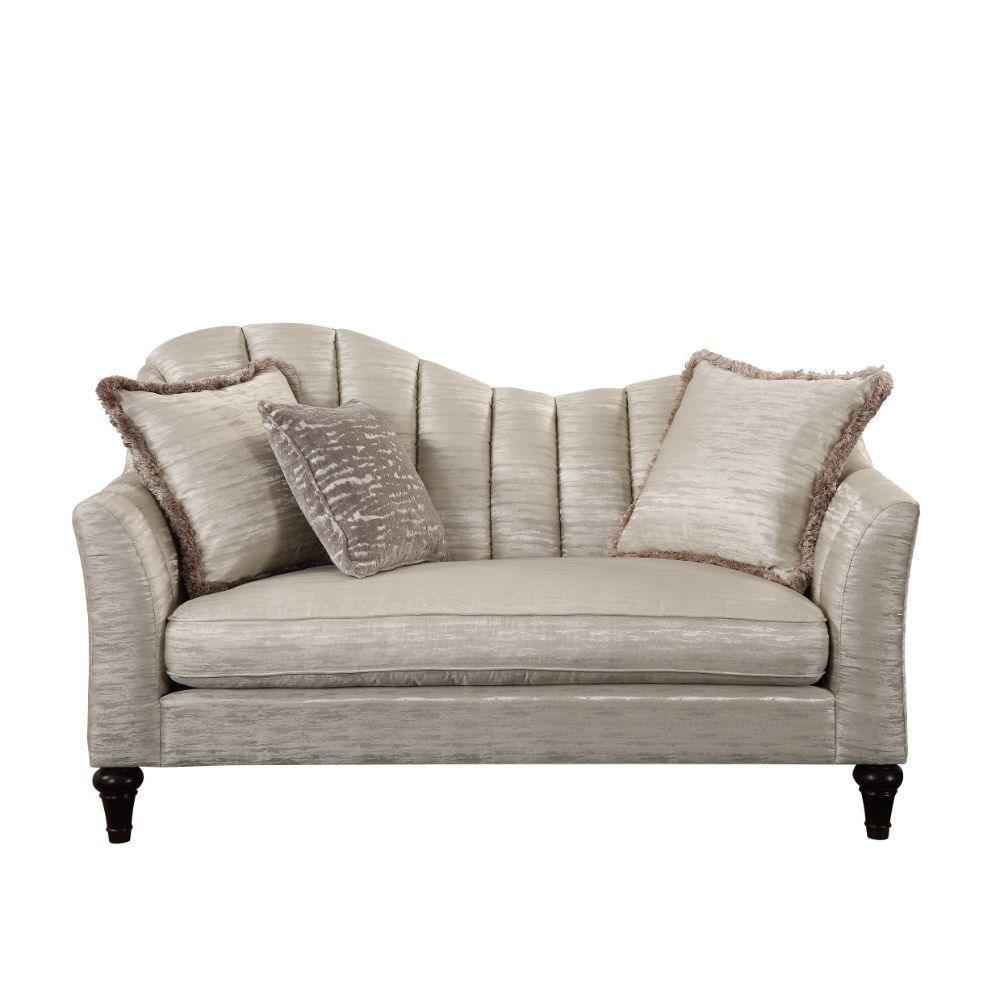 ACME Athalia Loveseat w/3 Pillows, Shimmering Pearl FredCo