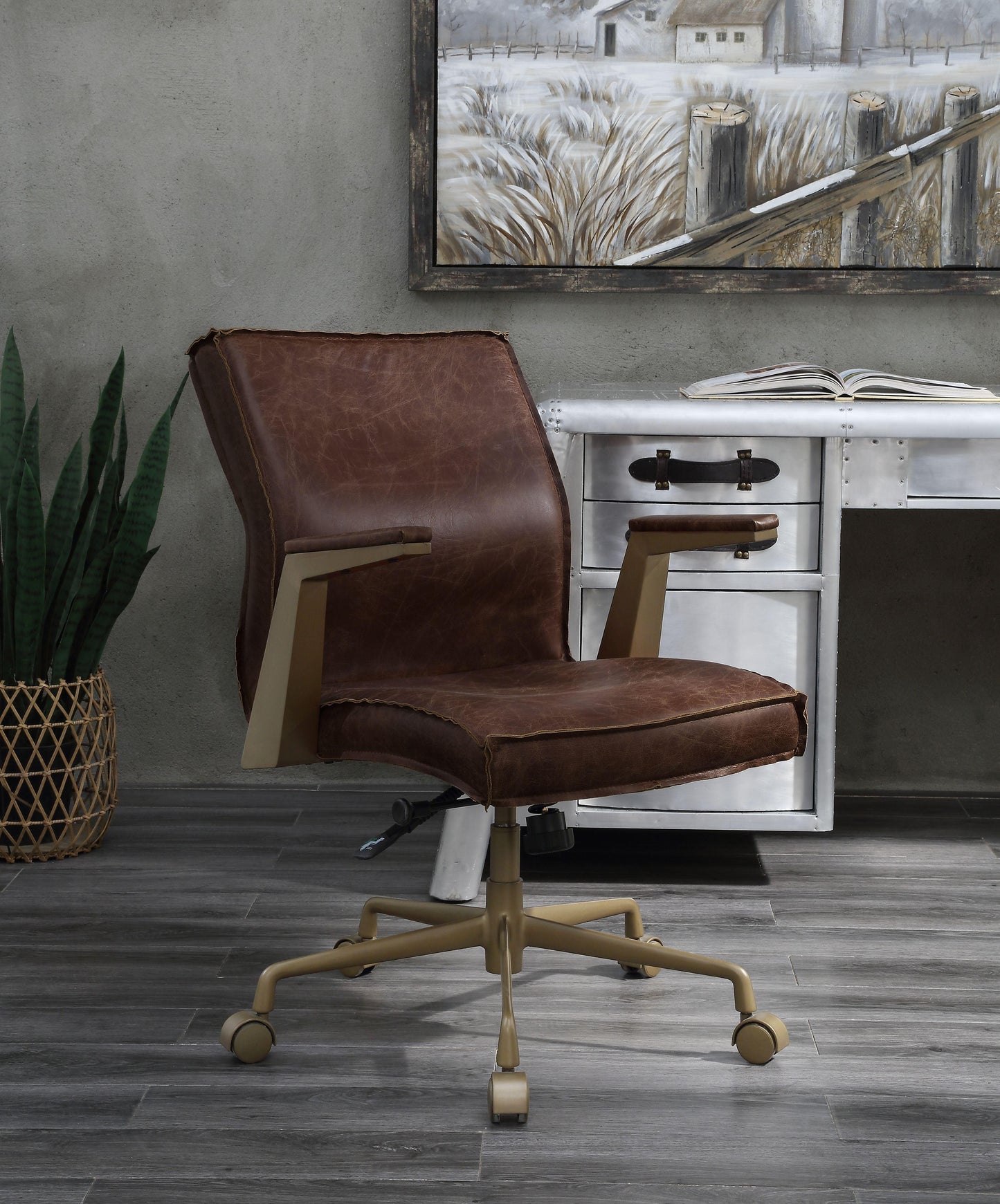 ACME Attica Executive Office Chair, Espresso Top Grain Leather FredCo