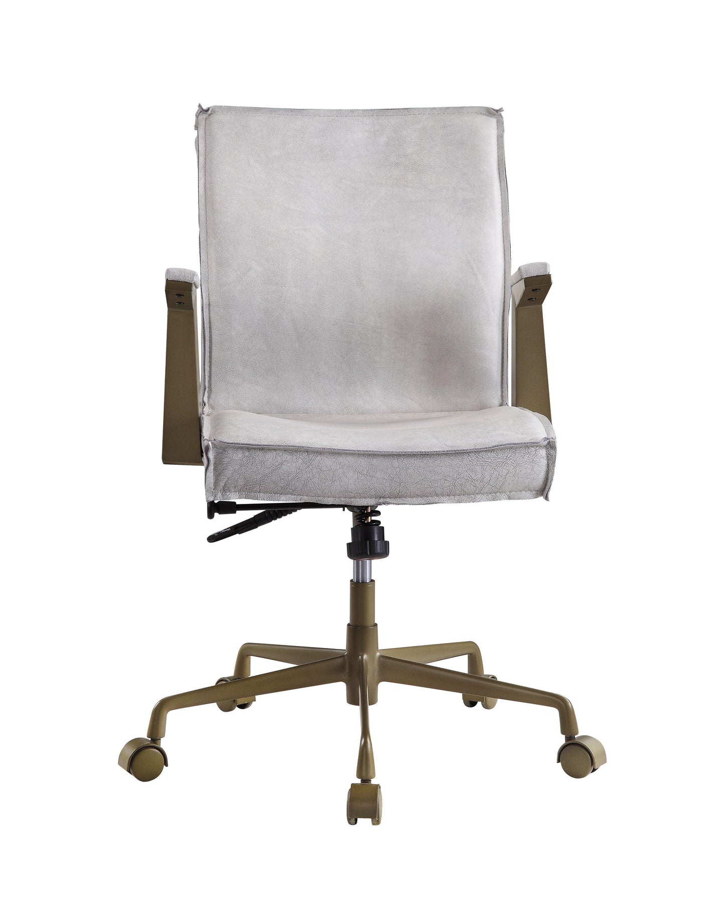 ACME Attica Executive Office Chair, Vintage White Top Grain Leather FredCo