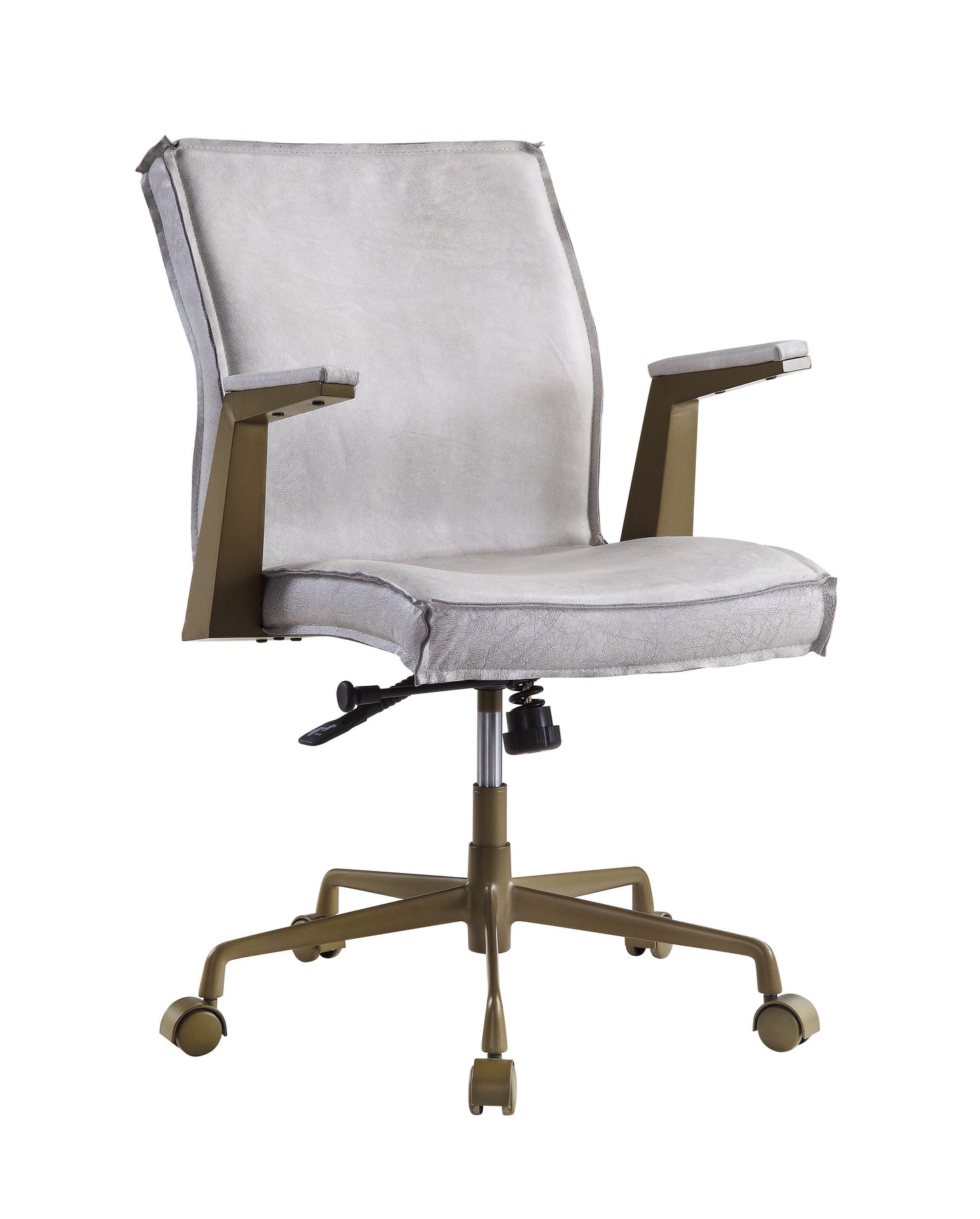 ACME Attica Executive Office Chair, Vintage White Top Grain Leather FredCo