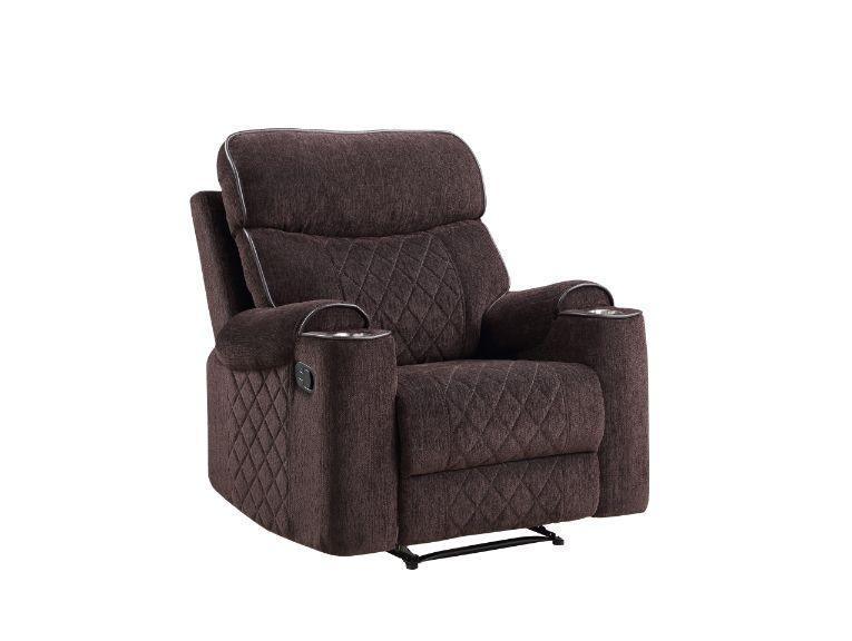 ACME Aulada Glider Recliner, Chocolate Chenille FredCo