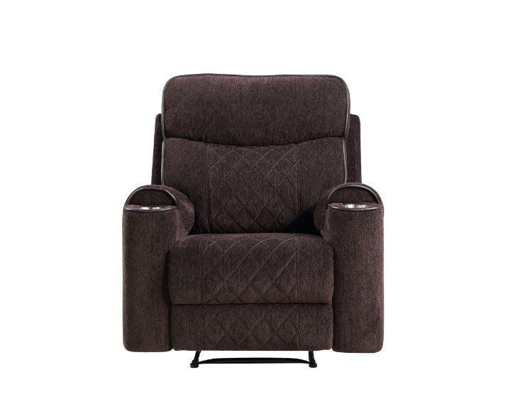 ACME Aulada Glider Recliner, Chocolate Chenille FredCo