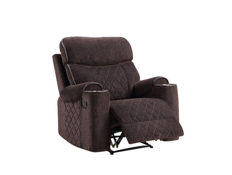 ACME Aulada Glider Recliner, Chocolate Chenille FredCo