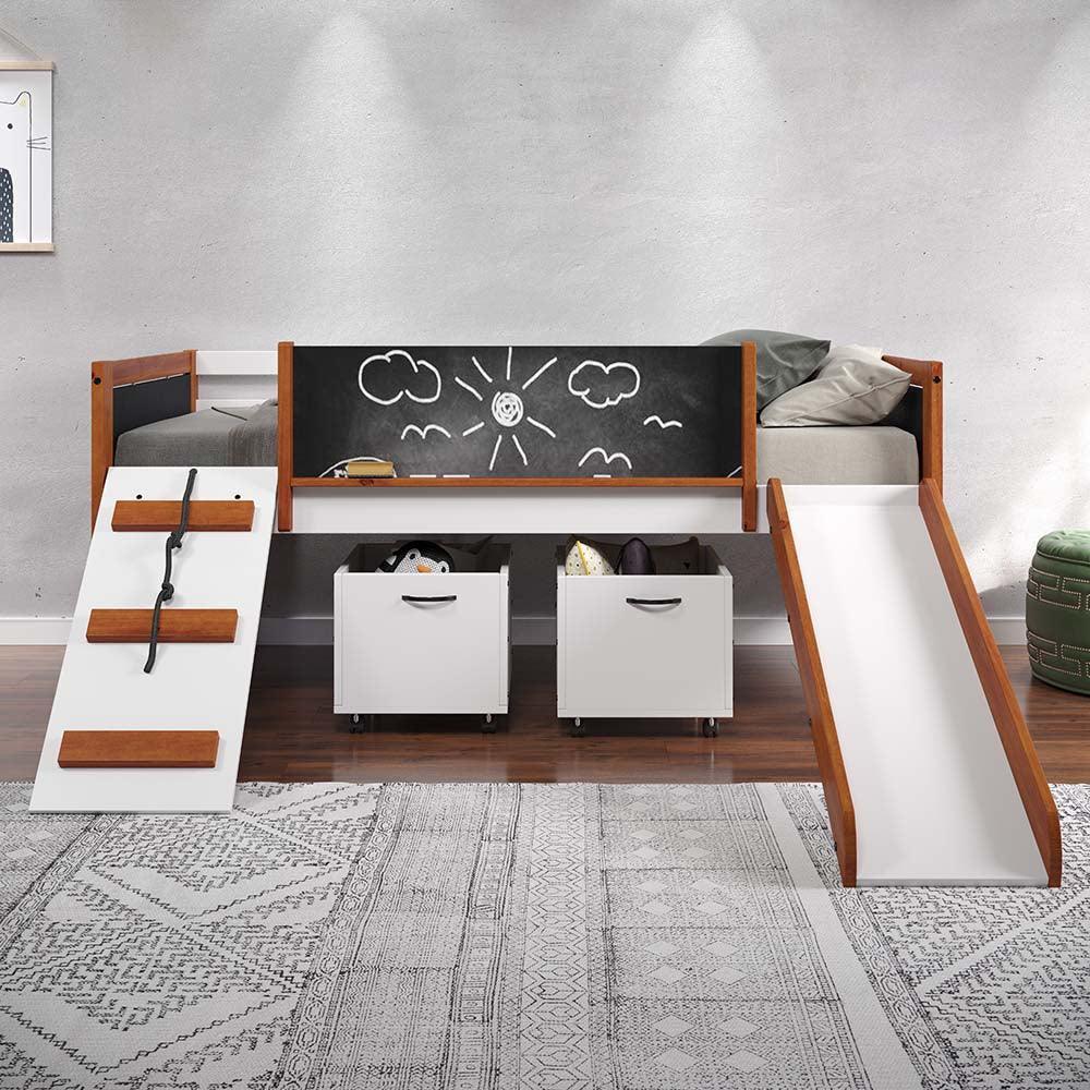 ACME Aurea 2 Toy Boxes, Cherry Oak & White Finish FredCo