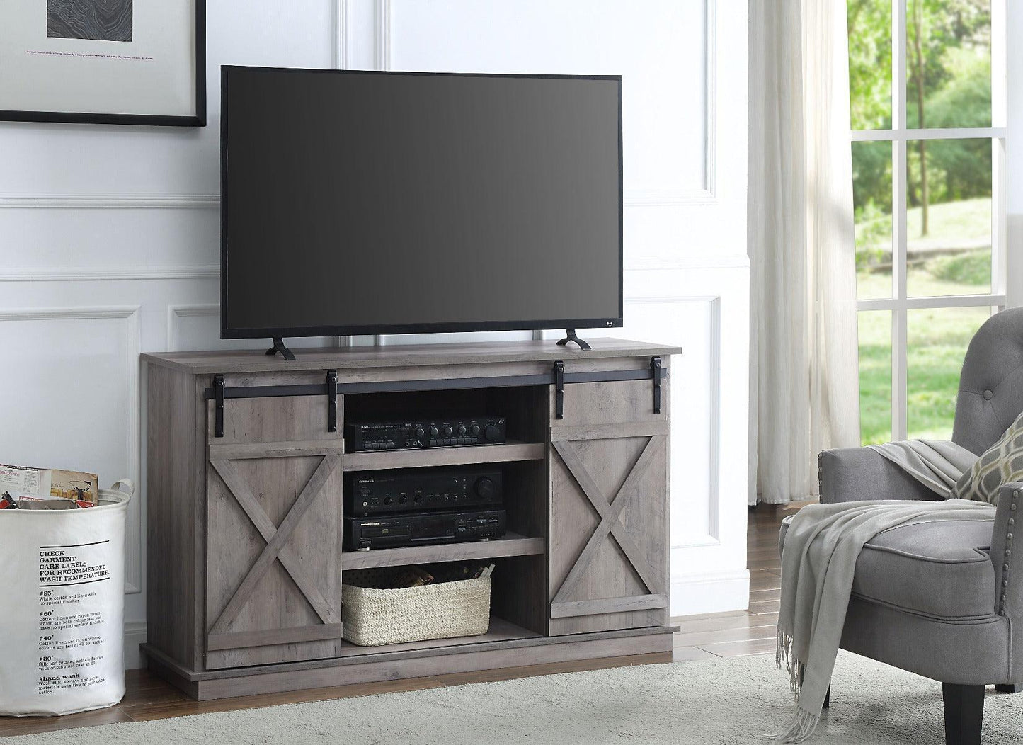 ACME Bellona TV Stand, Gray Finish FredCo