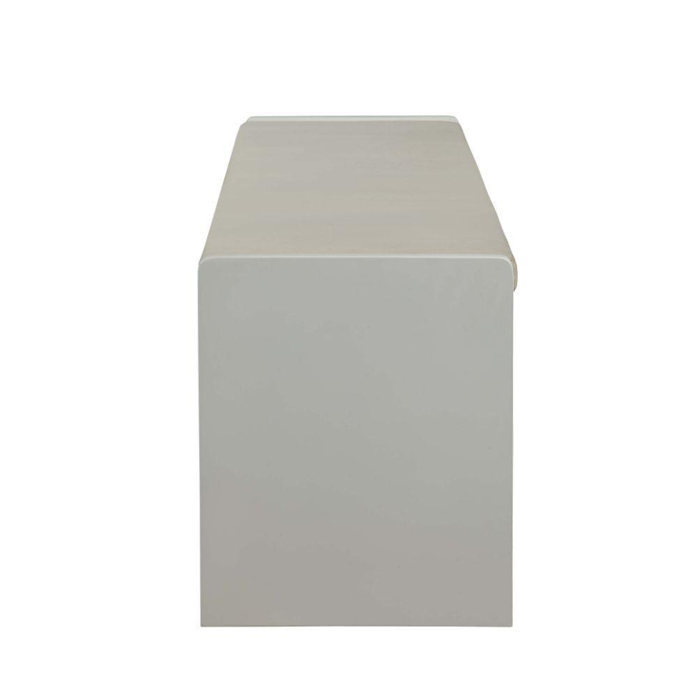 ACME Berci Bench w/Storage, Fabric & White FredCo
