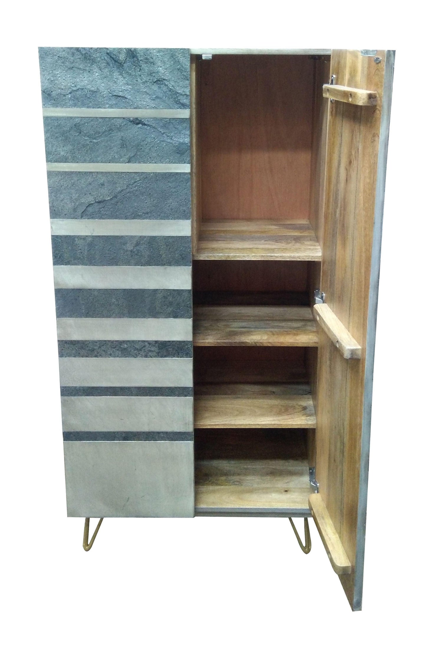 ACME Beretta Armoire, Gray Stone & Ash Oak FredCo