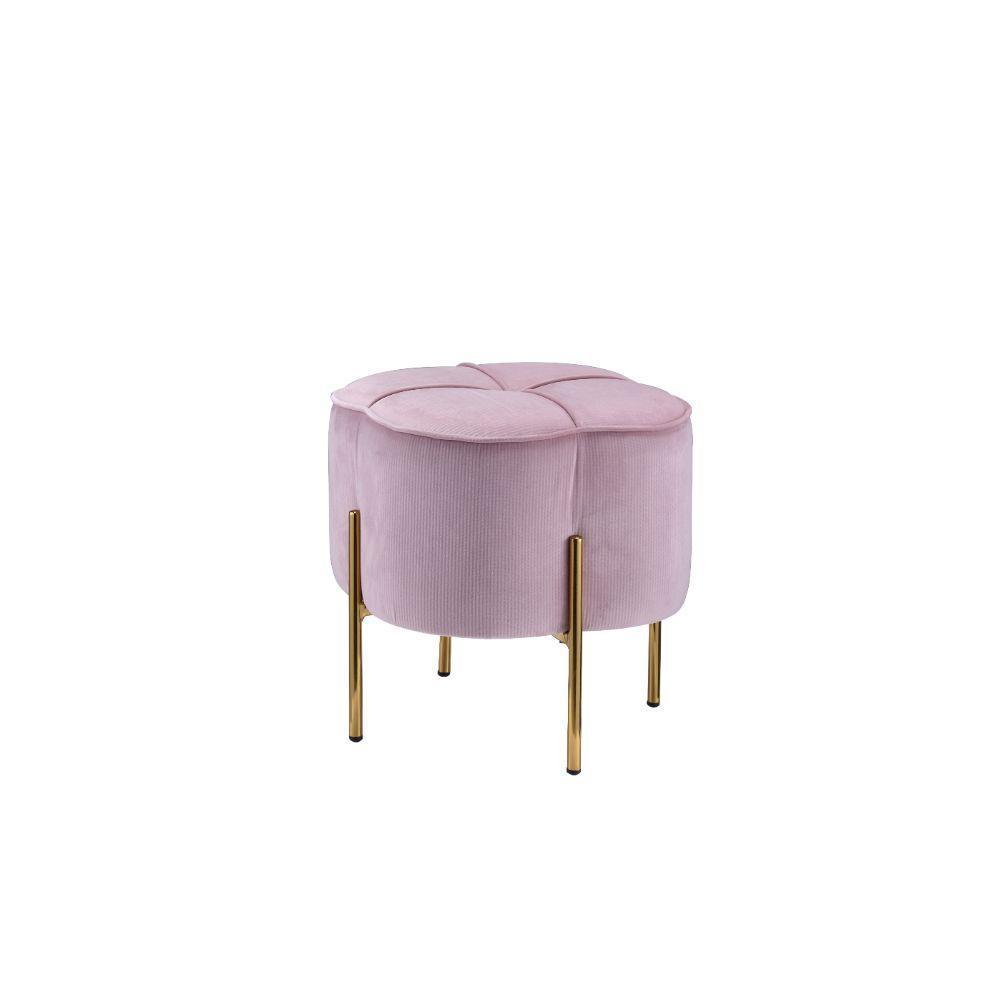 ACME Bergia Ottoman, Blush Pink Velvet FredCo