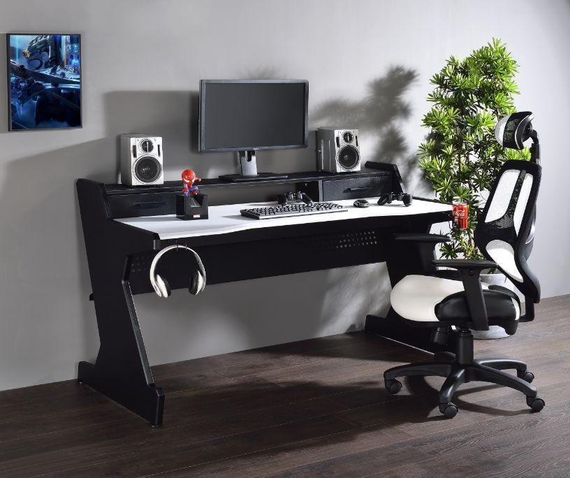 ACME Bigga Gaming Table, Black & White Finish FredCo