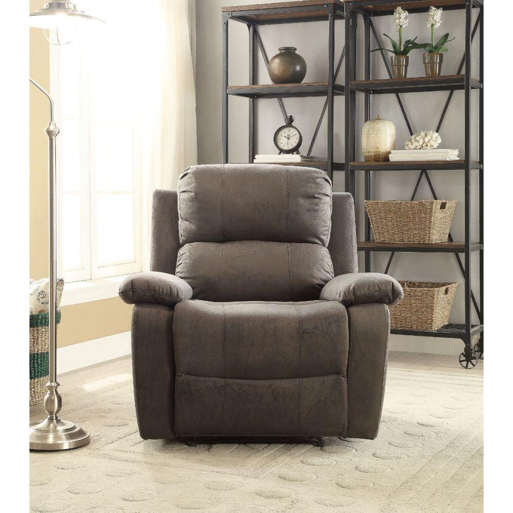 ACME Bina Recliner, Charcoal Polished Microfiber FredCo