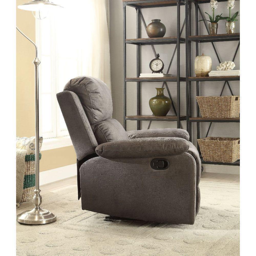 ACME Bina Recliner, Charcoal Polished Microfiber FredCo
