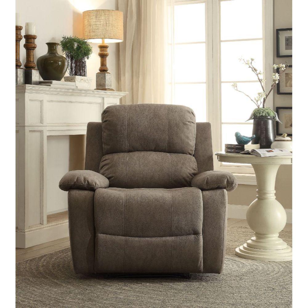 ACME Bina Recliner, Gray Polished Microfiber FredCo