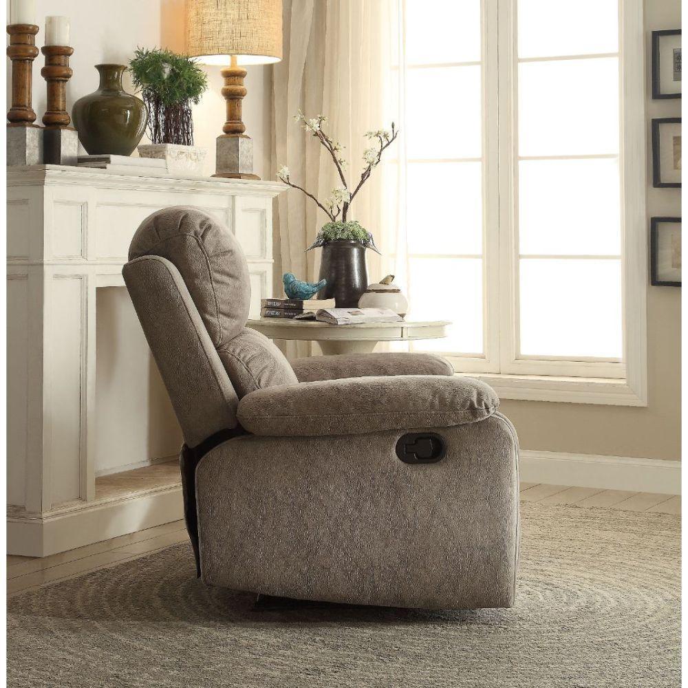ACME Bina Recliner, Gray Polished Microfiber FredCo