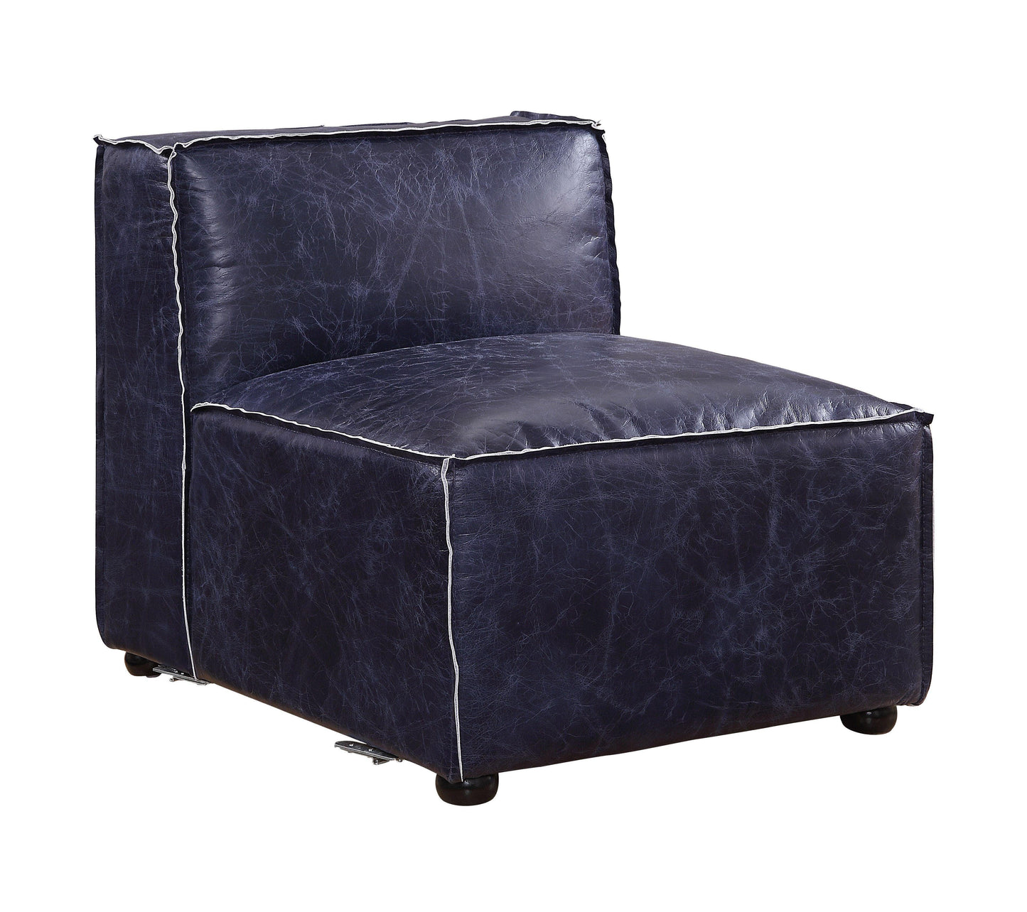 ACME Birdie Modular - Armless Chair, Vintage Blue Top Grain Leather FredCo