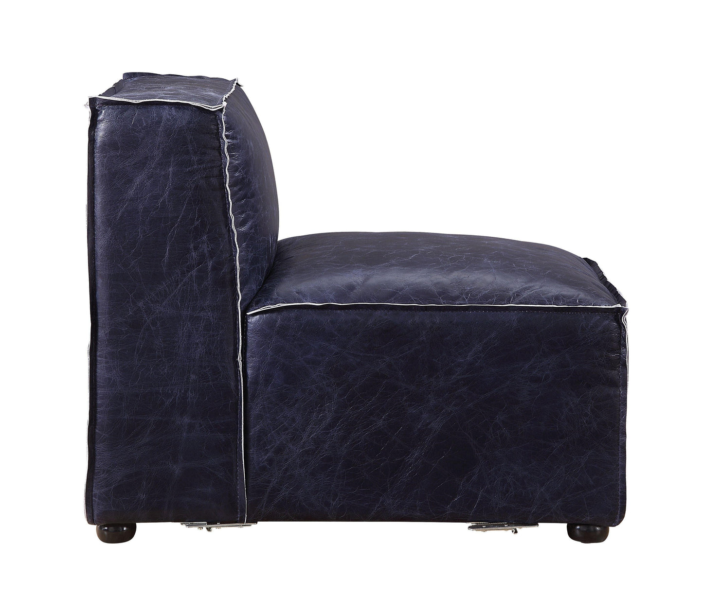 ACME Birdie Modular - Armless Chair, Vintage Blue Top Grain Leather FredCo