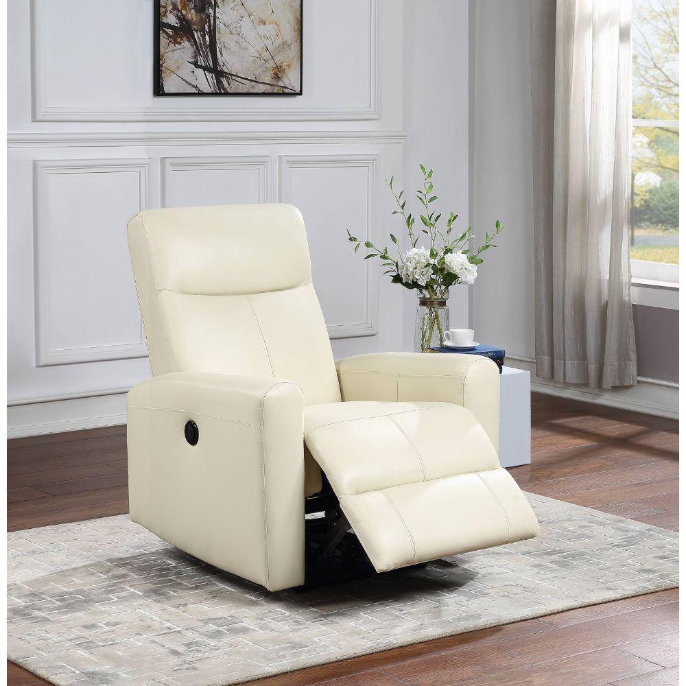 ACME Blane Recliner (Power Motion), Beige Top Grain Leather Match FredCo