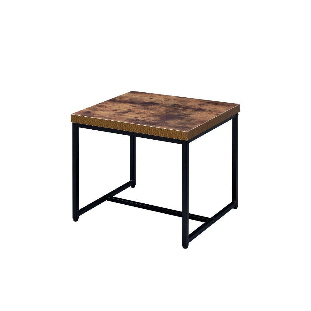 ACME Bob End Table, Weathered Oak & Black FredCo
