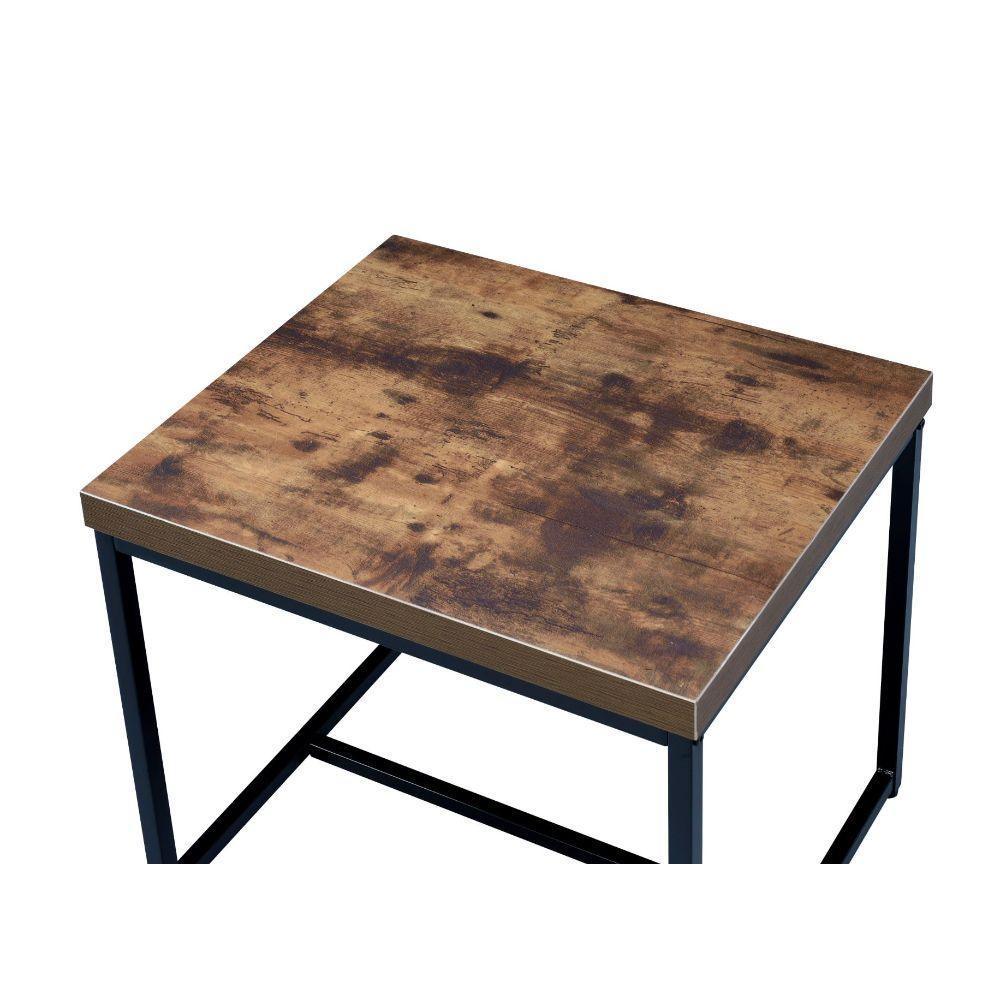 ACME Bob End Table, Weathered Oak & Black FredCo