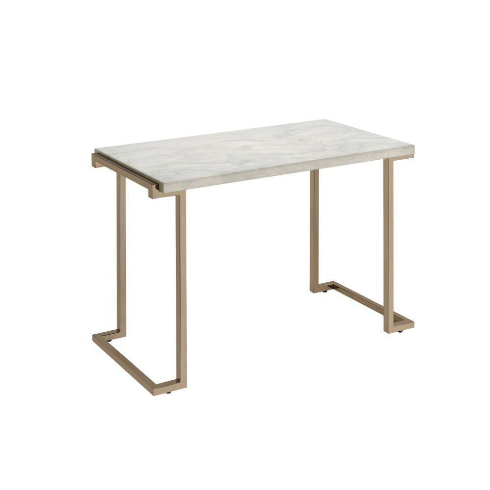 ACME Boice II Sofa Table, Faux Marble & Champagne FredCo