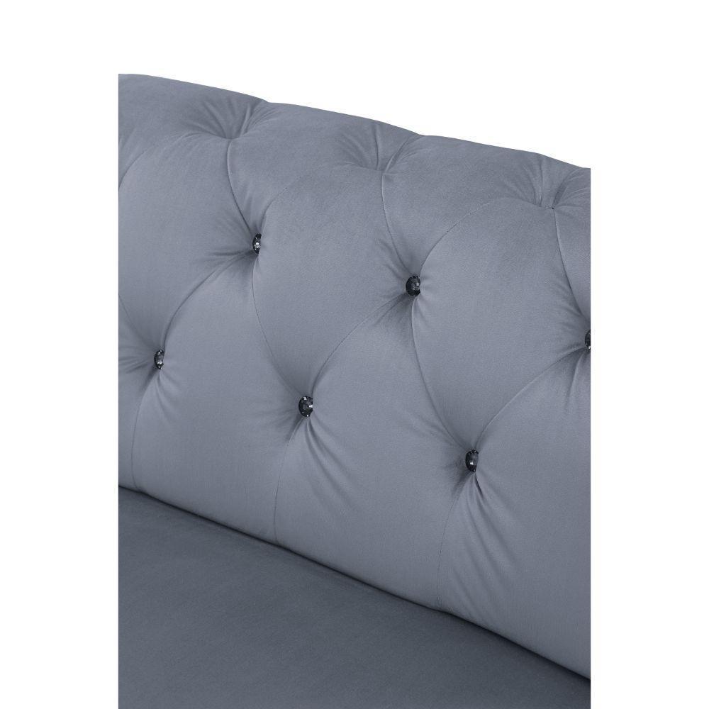 ACME Bois II Modular Armless Chair, Gray Velvet FredCo
