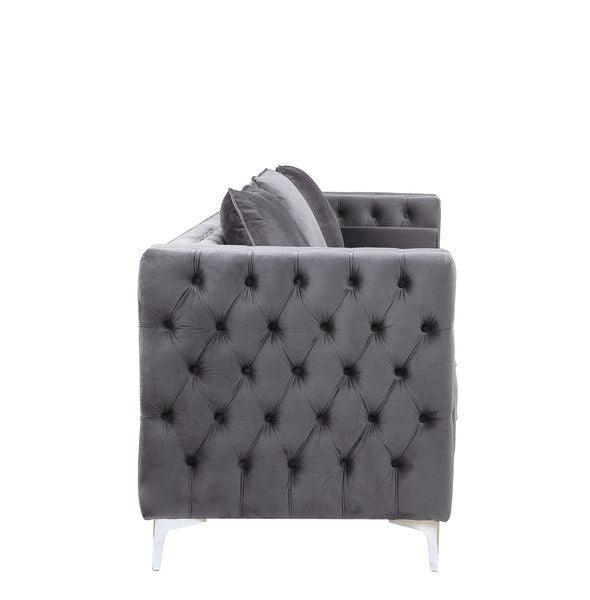 ACME Bovasis Sofa w/5 Pillows, Gray Velvet FredCo