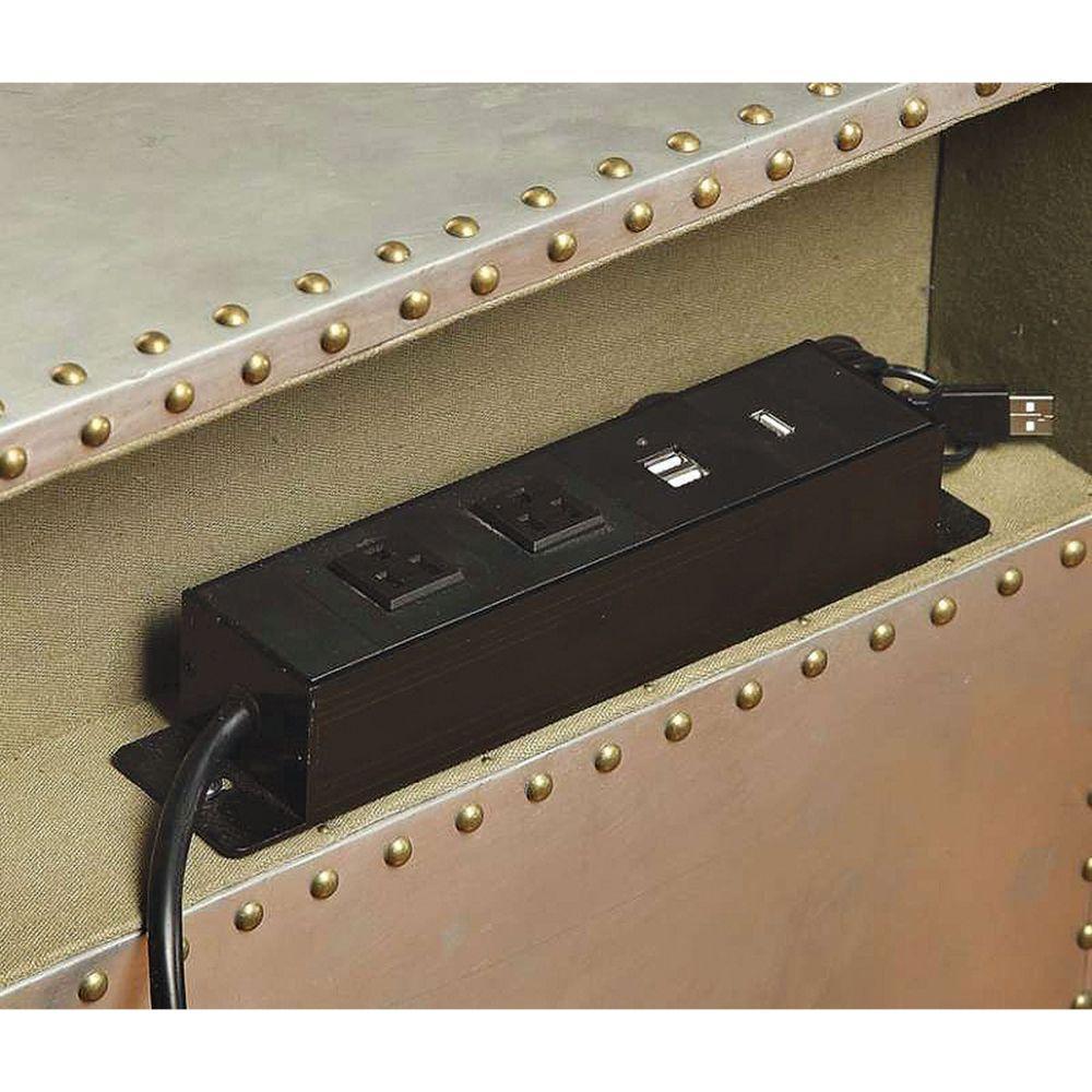 ACME Brancaster Nightstand (USB/Power Dock), Aluminum FredCo