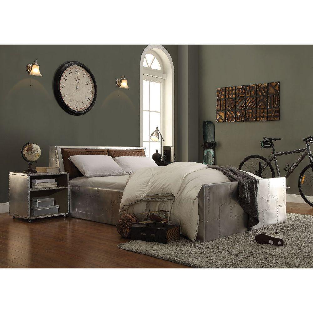 ACME Brancaster Nightstand (USB/Power Dock), Aluminum FredCo
