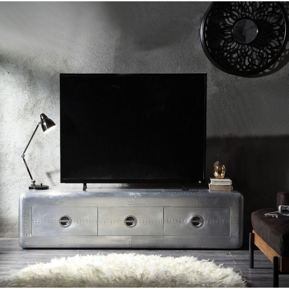ACME Brancaster TV Stand, Aluminum FredCo