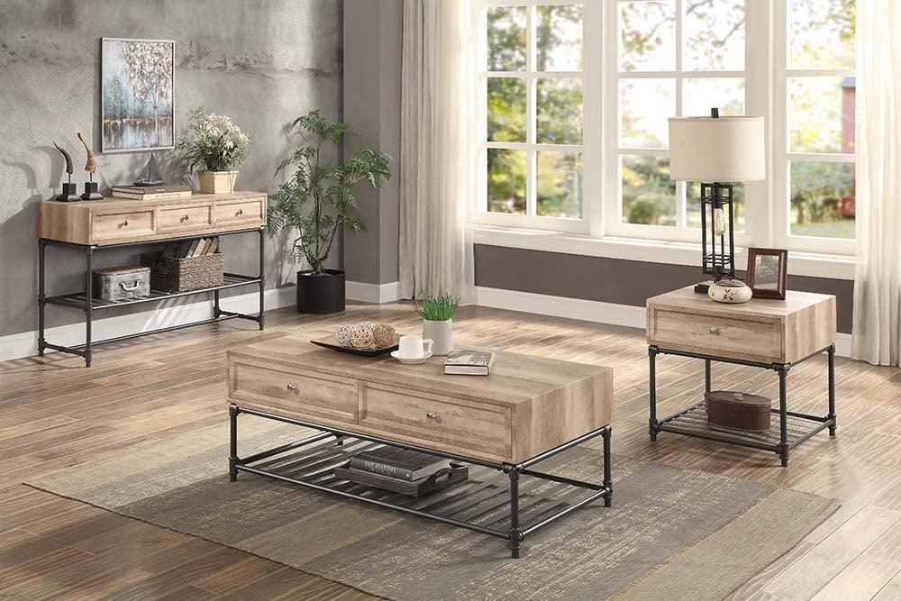 ACME Brantley Coffee Table, Oak & Sandy Black FredCo