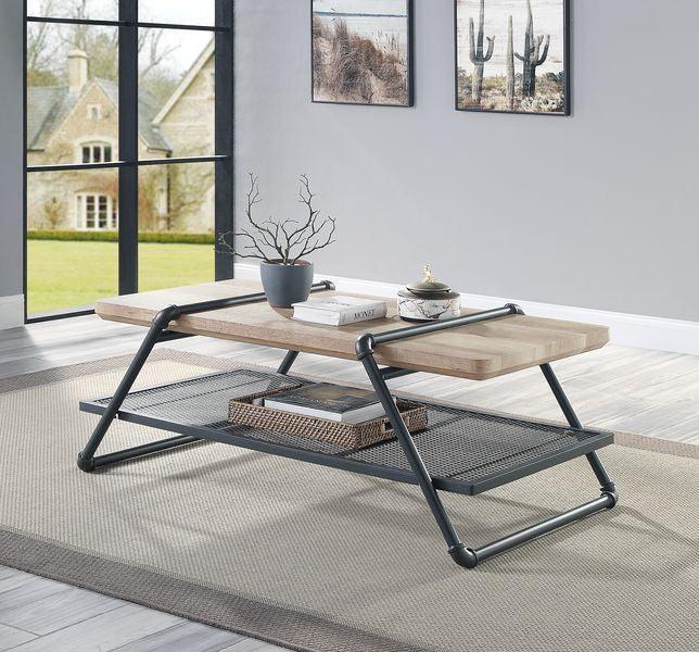 ACME Brantley Coffee Table, Oak & Sandy Gray Finish FredCo