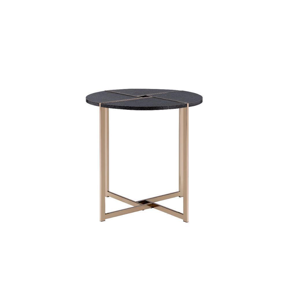 ACME Bromia End Table, Black & Champagne FredCo