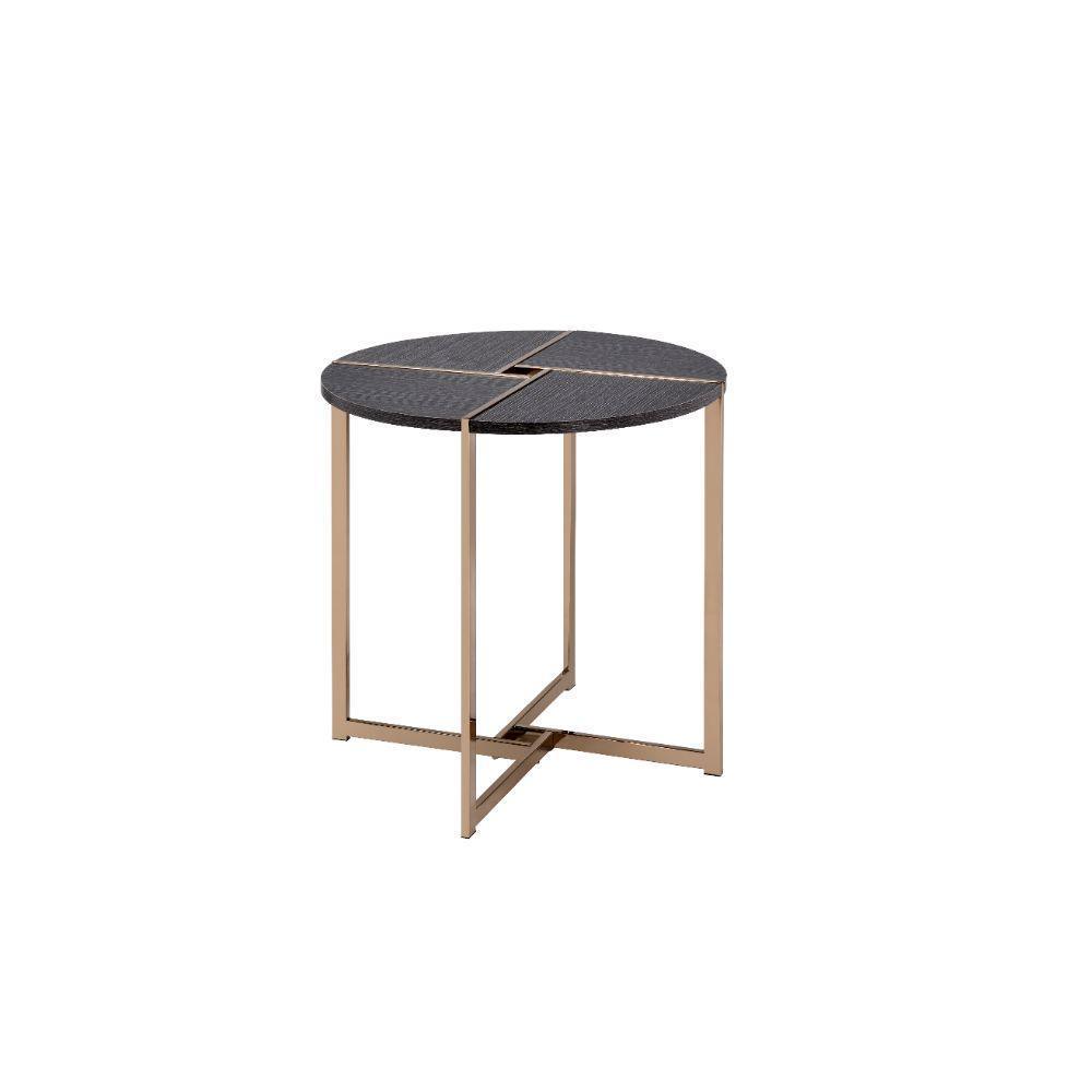 ACME Bromia End Table, Black & Champagne FredCo