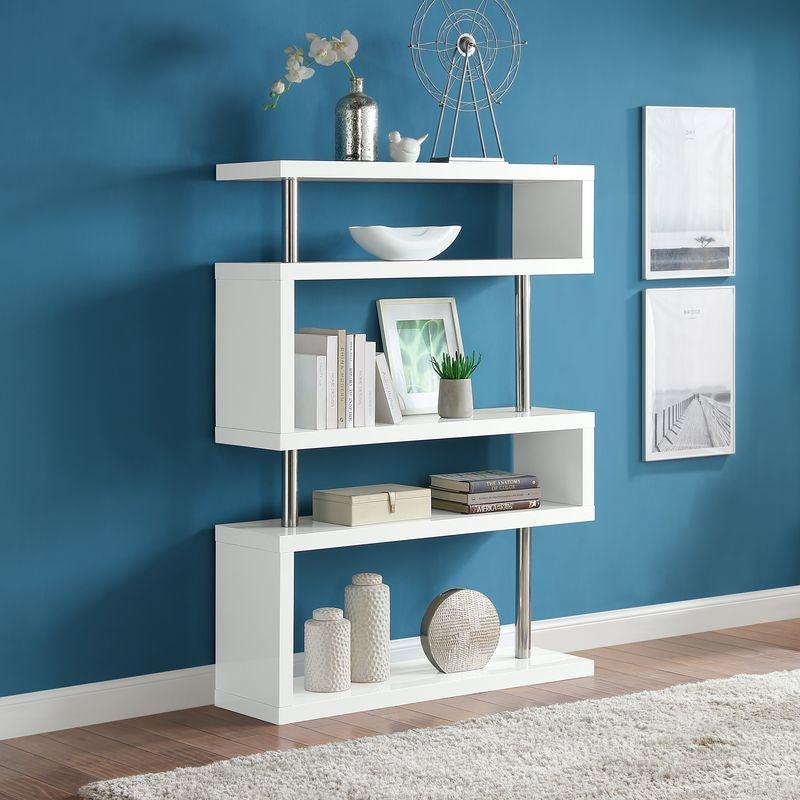 ACME Buck II Bookcase, White Finish FredCo