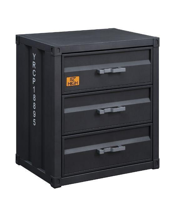 ACME Cargo 3-Drawer Chest, Gunmetal Finish FredCo