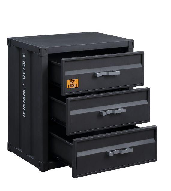 ACME Cargo 3-Drawer Chest, Gunmetal Finish FredCo