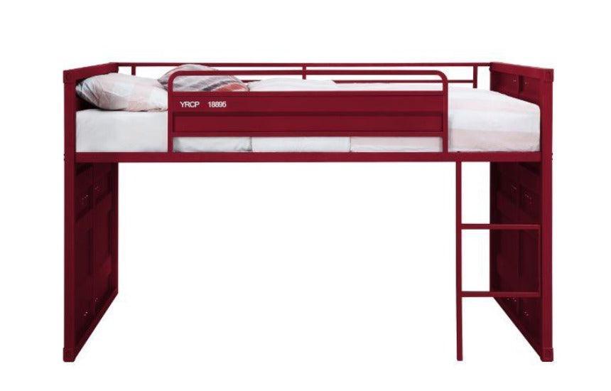 ACME Cargo Twin Loft Bed w/Slide, Red Finish FredCo