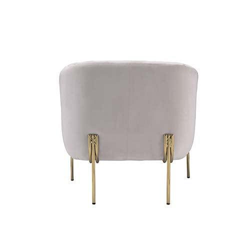 ACME Carlson Accent Chair, Beige Velvet & Chrome FredCo