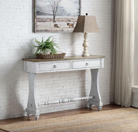 ACME Carminda Console Table, Antique White Finish FredCo