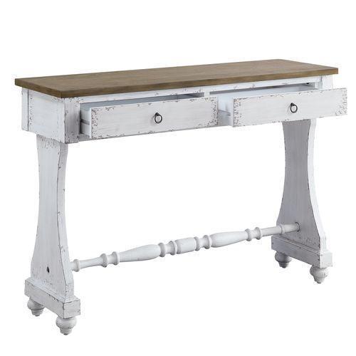 ACME Carminda Console Table, Antique White Finish FredCo