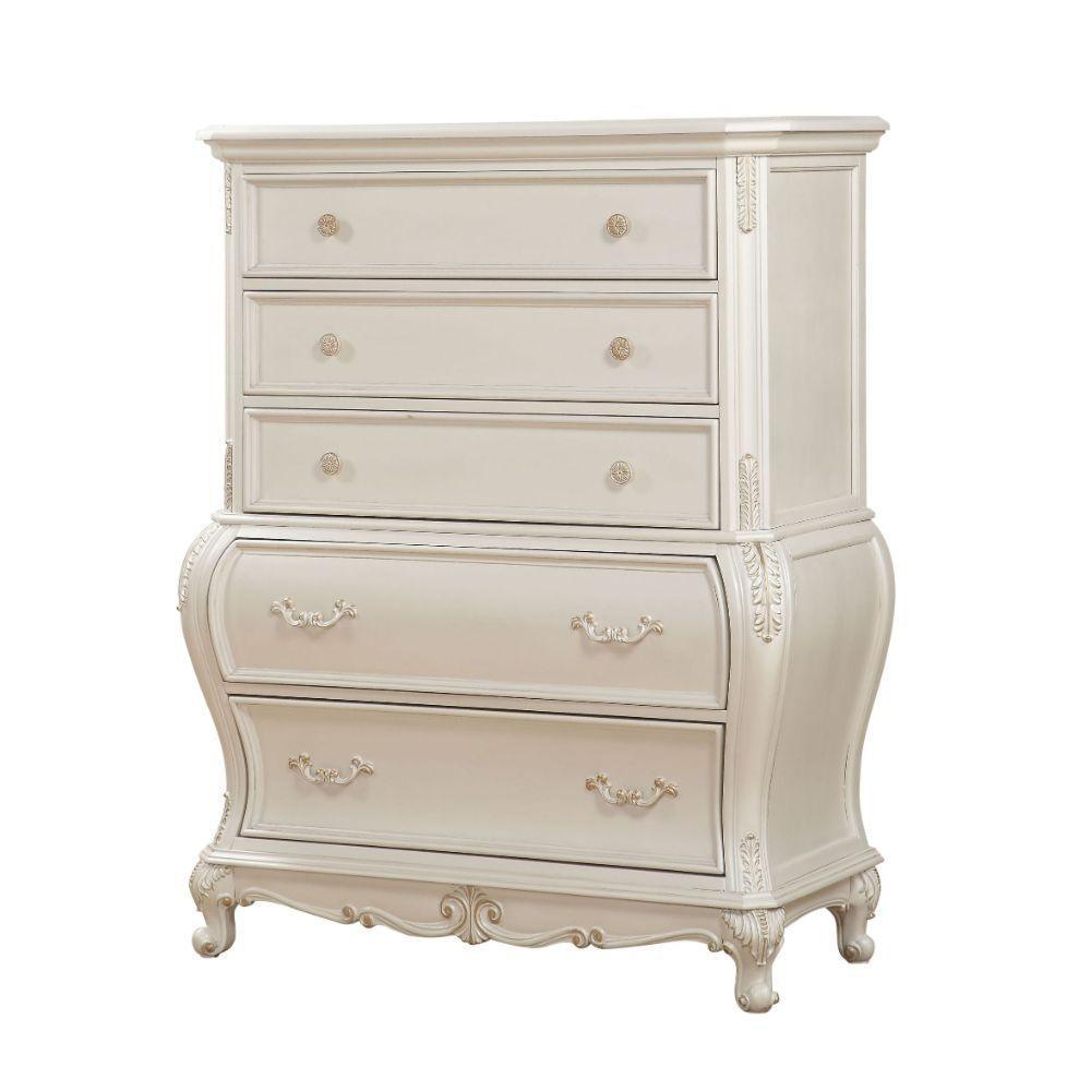 ACME Chantelle Chest (no granite top), Pearl White FredCo