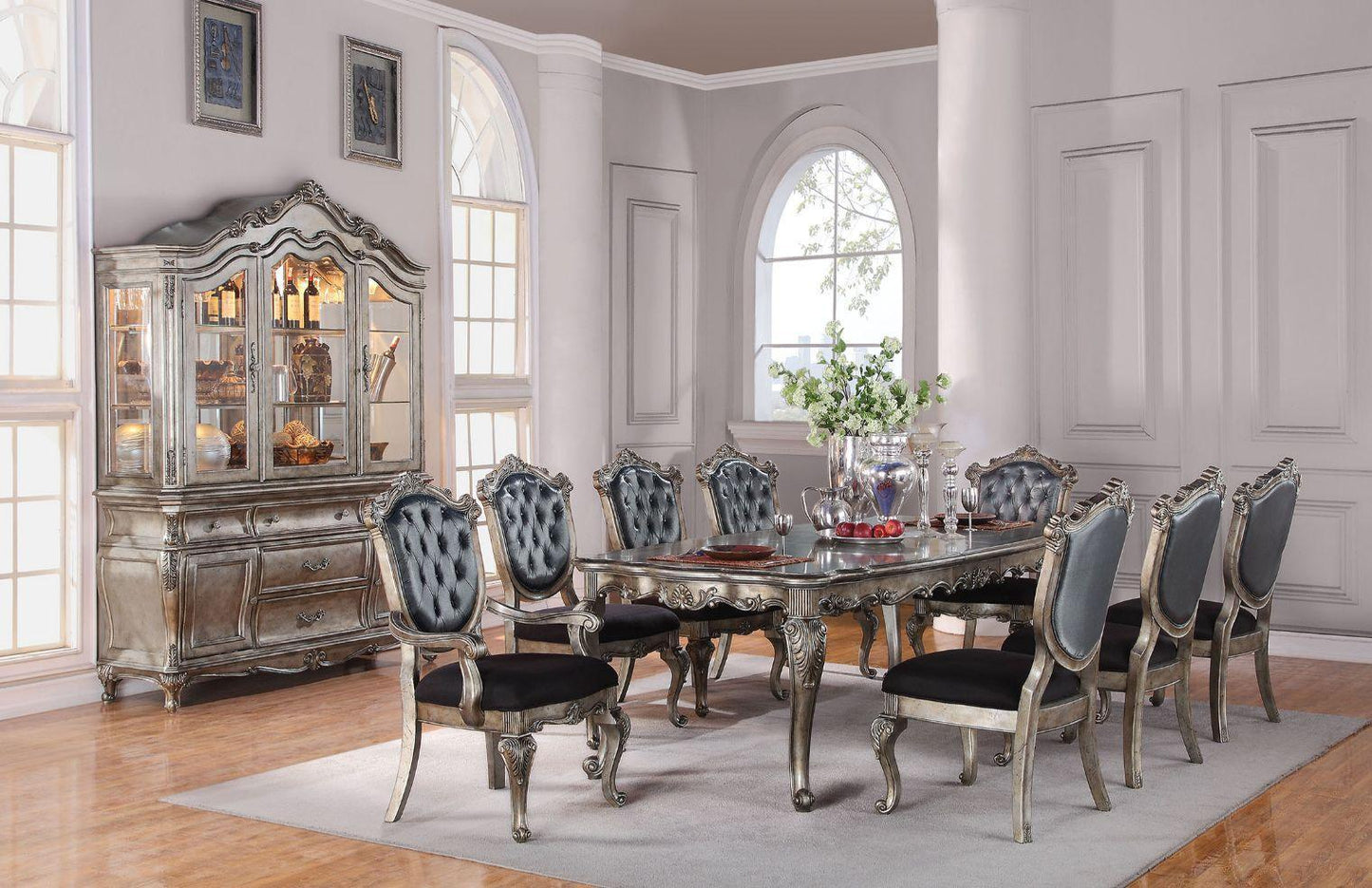 ACME Chantelle Dining Table, Antique Platinum FredCo