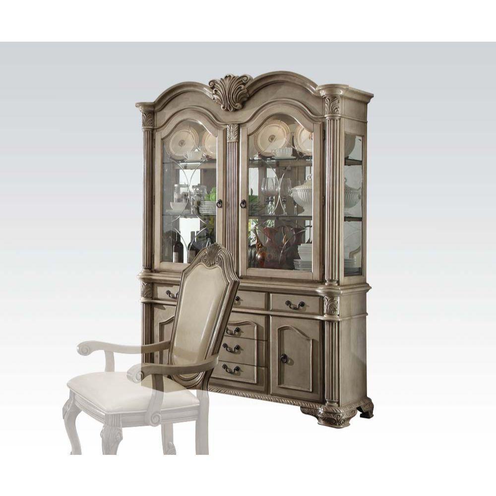ACME Chateau de Ville Hutch & Buffet, Antique White 64069 FredCo