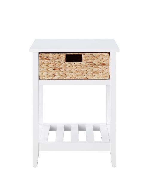 ACME Chinu Accent Table, White & Natural Finish FredCo