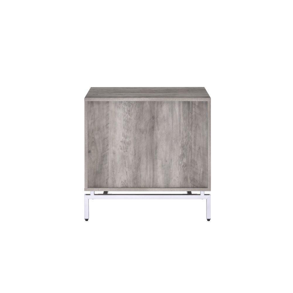ACME Cistus Accent Table, Weathered Gray Oak & White FredCo