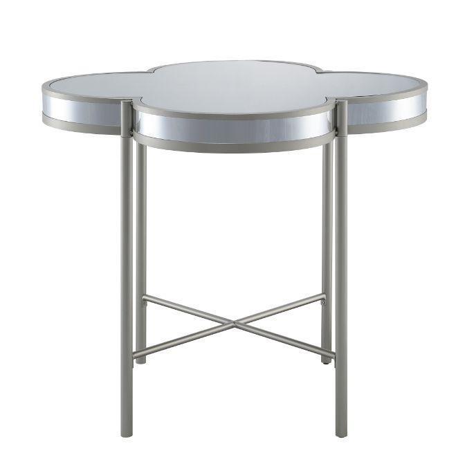 ACME Clover Counter Height Table, Silver & Champagne Finish FredCo