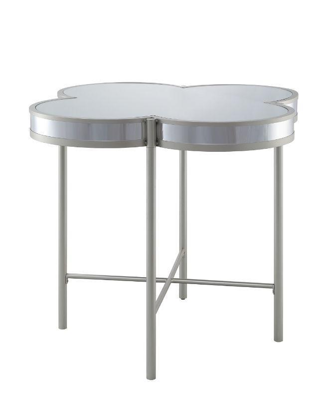 ACME Clover Counter Height Table, Silver & Champagne Finish FredCo