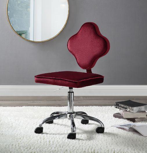 ACME Clover Office Chair, Red Velvet FredCo