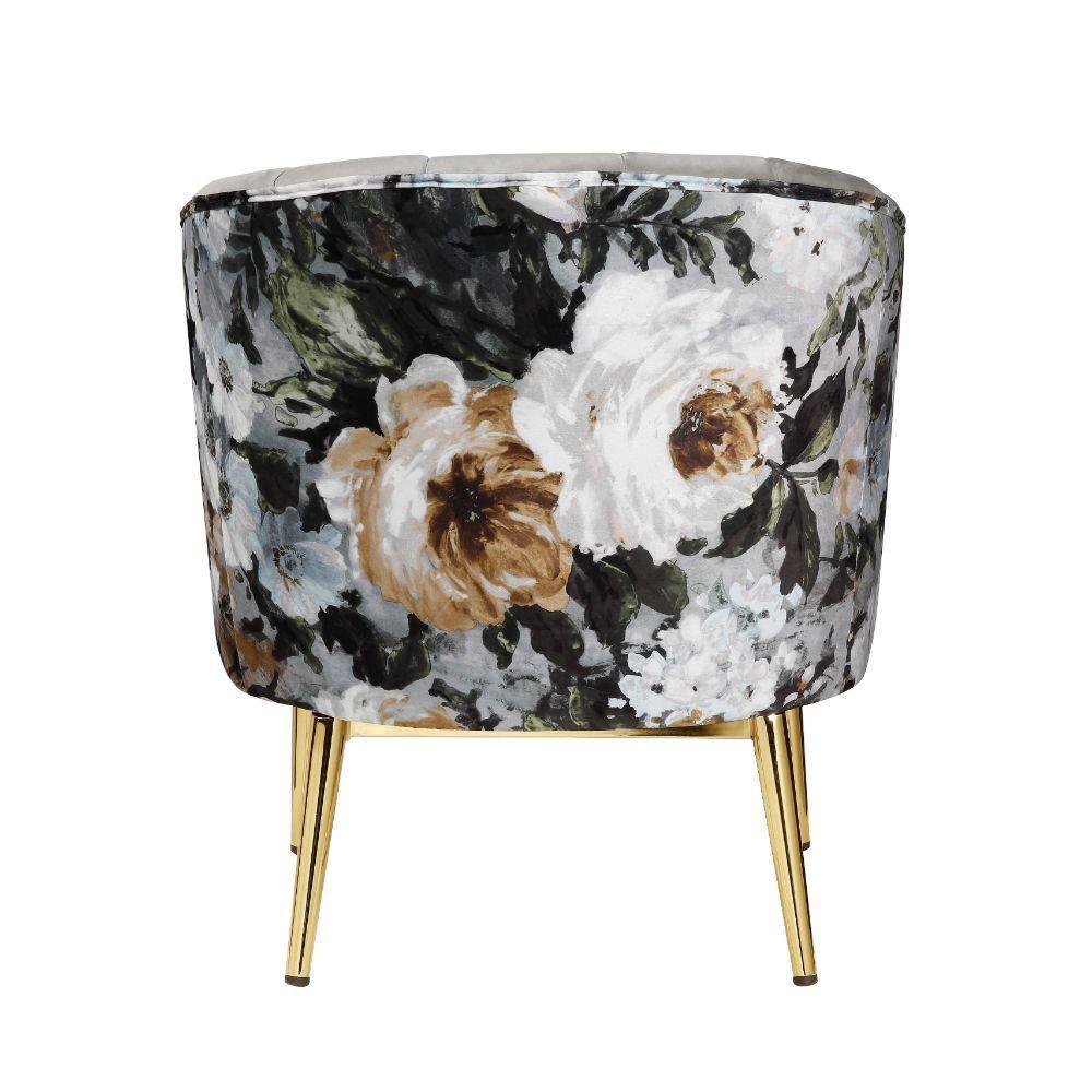 ACME Colla Accent Chair, Black Velvet & Gold FredCo
